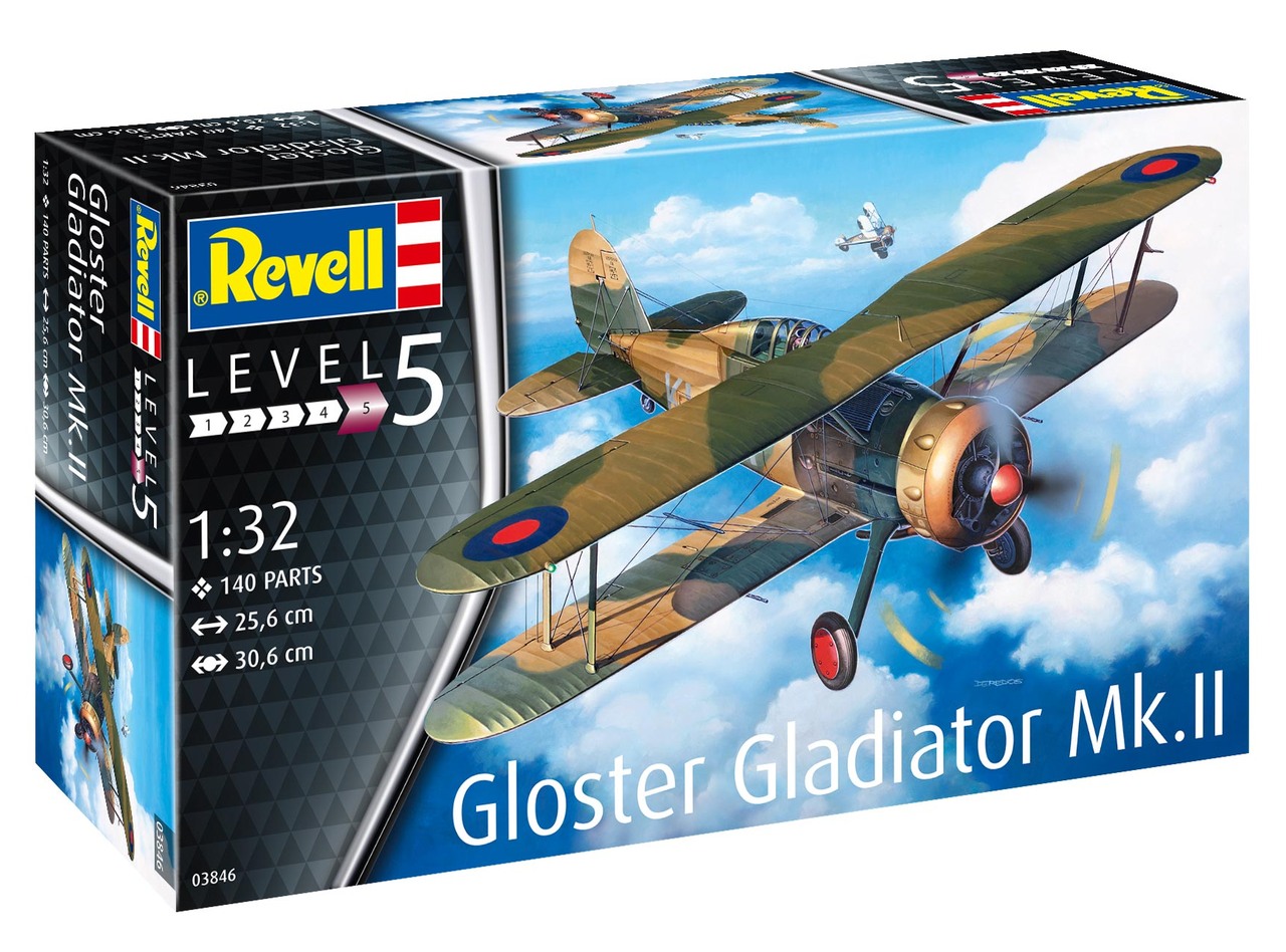 samolot gloster gladiatow w skali 1/32