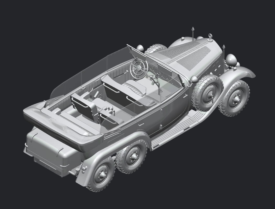 Maquette ICM 1/24 - Voiture Allemande Mercedes Type G4 1935 - 255 Pièces