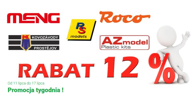 PROMOCJA TYGODNIA !! od 11 lipca do 17 lipca : Rabat 12% - Meng, AZ Model, RS Model, Kovozavody, Roco